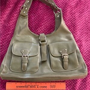 a.n.a Olive Shoulder Bag with Buckle Accents